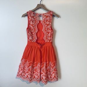 NWT Coral Open Back Eyelet Dress M Rue21